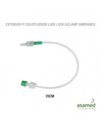 EXTENSOR P/ EQUIPO 020CM LUER LOCK S/CLAMP EMBRAMED