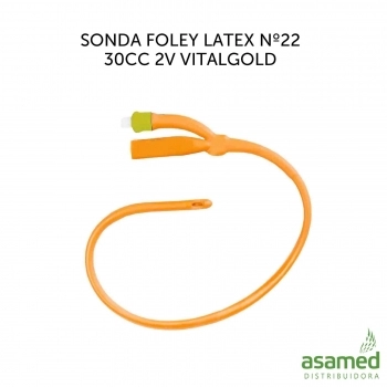 SONDA FOLEY LATEX Nº22 2V 30CC VITALGOLD
