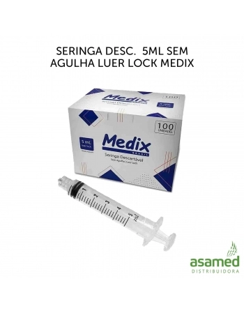 SERINGA DESC. 5ML SEM AGULHA LUER LOCK MEDIX