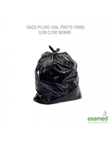 SACO P/LIXO 100L PRETO 70X85 0,09 C/100 NOBRE