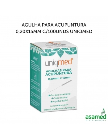 AGULHA PARA ACUPUNTURA 0,20X15MM C/50UNDS UNIQMED