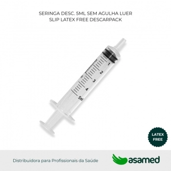 SERINGA DESC. 5ML SEM AGULHA LUER SLIP LATEX FREE DESCARPACK