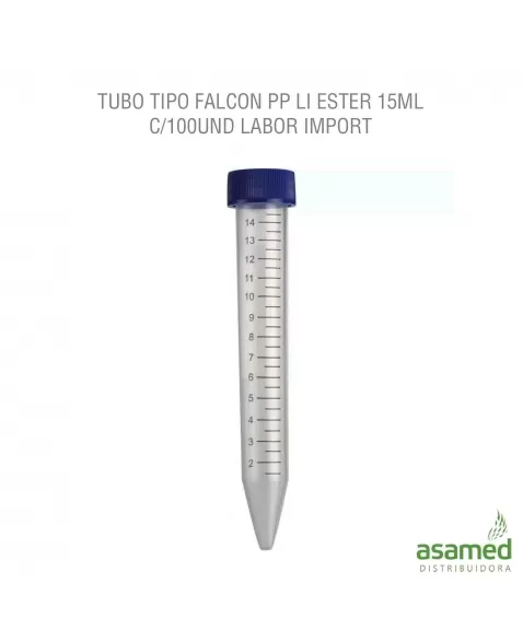 TUBO TIPO FALCON PP LI ESTER 15ML C/100UND LABOR IMPORT