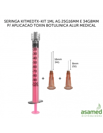 SERINGA KITMEDTX-KIT 1ML AG 25G16MM E 34G8MM P/ APLICACAO TOXIN BOTULINICA ALUR MEDICAL