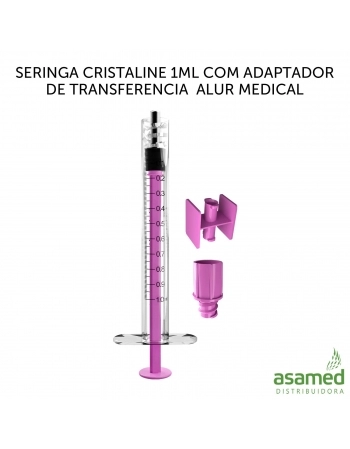 SERINGA DESC. 1ML COM ADAPTADOR DE TRANSFERENCIA CRISTALINE ALUR MEDICAL