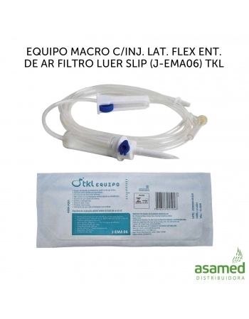 EQUIPO MACRO C/INJ. LAT. FLEX ENT. DE AR FILTRO LUER SLIP (F-EMA06) TKL