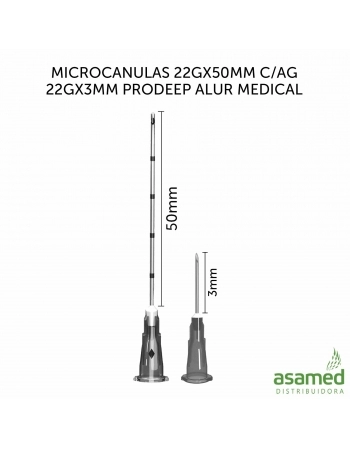 MICROCANULAS 22GX50MM C/AG 22GX3MM PRODEEP ALUR MEDICAL
