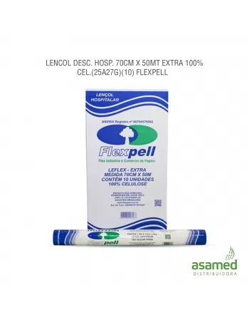 LENCOL PAPEL HOSPITALAR 70CM X 50MT EXTRA 100% CEL.(25A27G) FLEXPELL