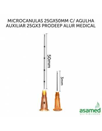 MICROCANULAS 25GX50MM C/ AGULHA AUXILIAR 25GX3 PRODEEP ALUR MEDICAL