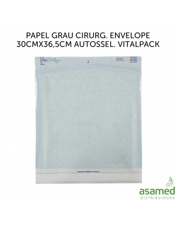 PAPEL GRAU CIRURG. ENVELOPE 30CMX36,5CM AUTOSSEL. VITALPACK