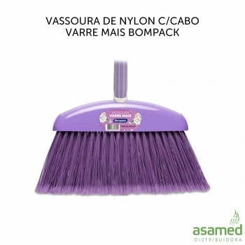 VASSOURA DE NYLON C/CABO VARRE MAIS BOMPACK