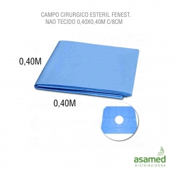 CAMPO CIR.ESTERIL 0,40X0,40M FENEST. 8CM NAO TECIDO (F08017) POLAR FIX