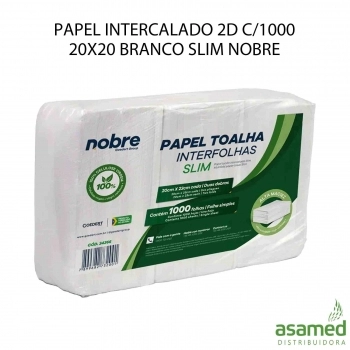 PAPEL INTERCALADO 2D C/1000 20X20 BRANCO SLIM NOBRE