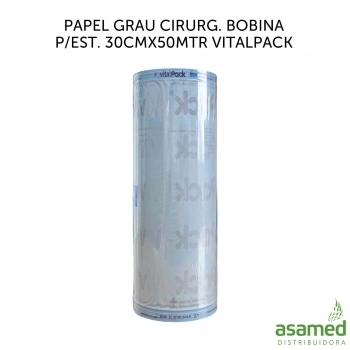 PAPEL GRAU CIRURG. BOBINA P/EST. 30CMX100MTR VITALPACK