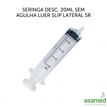 SERINGA DESC. 20ML SEM AGULHA LUER SLIP LATERAL SR