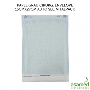 PAPEL GRAU CIRURG. ENVELOPE 15CMX27CM AUTO SEL. VITALPACK