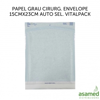 PAPEL GRAU CIRURG. ENVELOPE 15CMX23CM AUTO SEL. VITALPACK