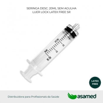 SERINGA DESC. 20ML SEM AGULHA LUER LOCK LATEX FREE SR