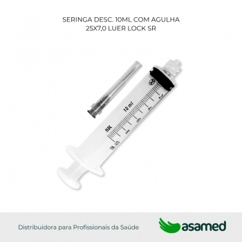 SERINGA DESC. 10ML COM AGULHA 25X7,0 LUER LOCK SR
