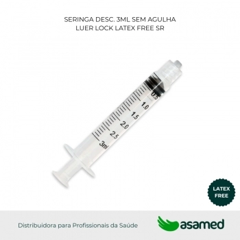 SERINGA DESC. 3ML SEM AGULHA LUER LOCK LATEX FREE SR