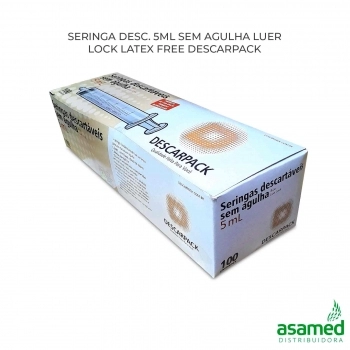 SERINGA DESC. 5ML SEM AGULHA LUER LOCK LATEX FREE DESCARPACK