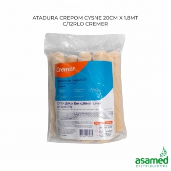 ATADURA CREPOM CYSNE 20CM X 1,8MT C/12RLO CREMER