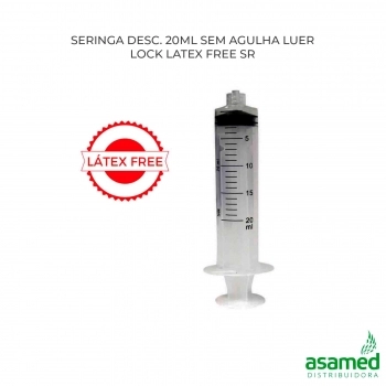 SERINGA DESC. 20ML SEM AGULHA LUER LOCK LATEX FREE SR