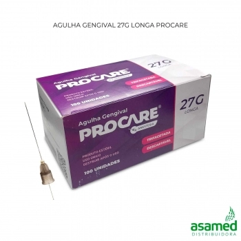 AGULHA GENGIVAL 27G LONGA C/100 PROCARE