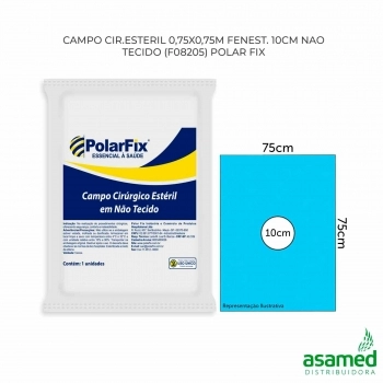CAMPO CIR.ESTERIL 0,75X0,75M FENEST. 10CM NAO TECIDO (F08205) POLAR FIX