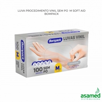 LUVA PROCEDIMENTO VINIL SEM PO M BOMPACK