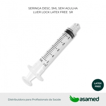 SERINGA DESC. 5ML SEM AGULHA LUER LOCK LATEX FREE SR