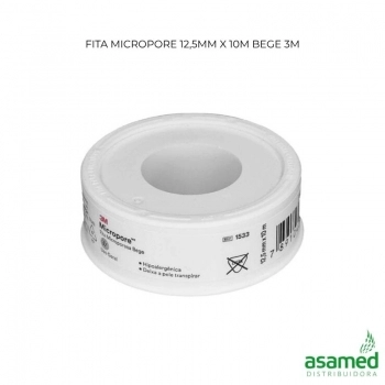FITA MICROPORE 12,5MM X 10M BEGE 3M