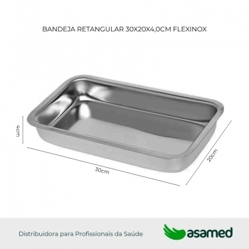 BANDEJA RETANGULAR 30X20X4,0CM FLEXINOX