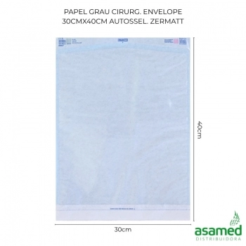 PAPEL GRAU CIRURG. ENVELOPE 30X40CM AUTO SEL. ZERMATT