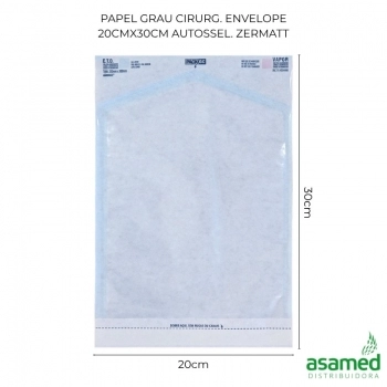 PAPEL GRAU CIRURG. ENVELOPE 20CMX30CM AUTO SEL. ZERMATT