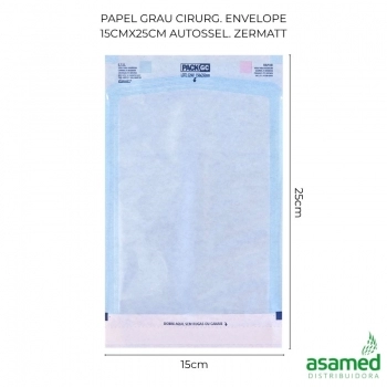 PAPEL GRAU CIRURG. ENVELOPE 15CMX25CM AUTO SEL. ZERMATT