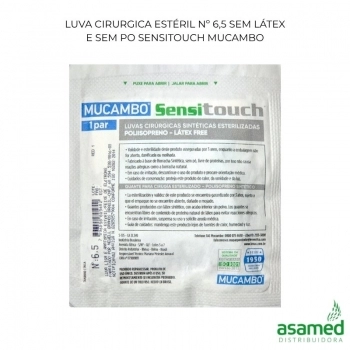 LUVA CIRURGICA ESTERIL Nº 6,5 SEM LATEX E SEM PO SENSITOUCH