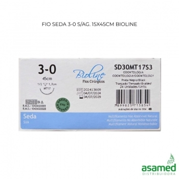 FIO SEDA 3-0 S/AG. 15X45CM BIOLINE