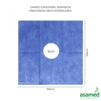 CAMPO CIR.ESTERIL 100X120CM FENESTRADO 10CM ESTERILIMED