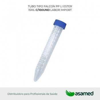 TUBO TIPO FALCON PP LI ESTER 15ML C/100UND LABOR IMPORT
