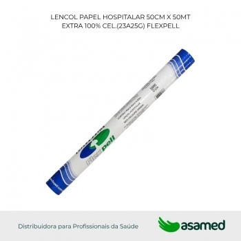 LENCOL PAPEL HOSPITALAR 50CM X 50MT EXTRA 100% CEL.(25A27G) FLEXPELL