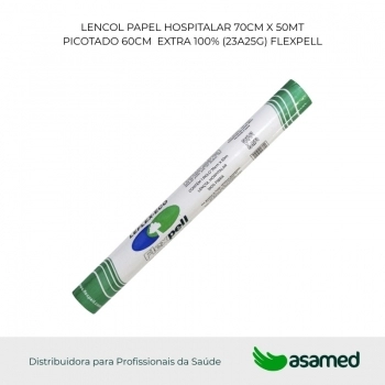 LENCOL PAPEL HOSPITALAR 70CM X 50MT PICOTADO 60CM EXTRA 100% (25A27G)