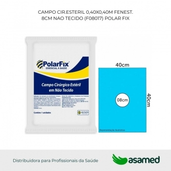 CAMPO CIR.ESTERIL 0,40X0,40M FENEST. 8CM NAO TECIDO (F08017) POLAR FIX