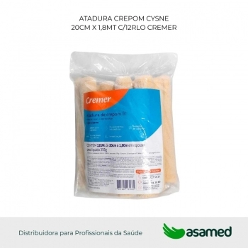 ATADURA CREPOM CYSNE 20CM X 1,8MT C/12RLO CREMER