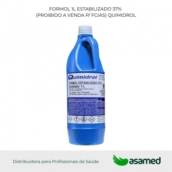 FORMOL 1L ESTABILIZADO 37% (PROIBIDO A VENDA P/ FCIAS) QUIMIDROL