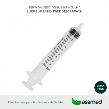 SERINGA DESC. 10ML SEM AGULHA LUER SLIP LATEX FREE DESCARPACK