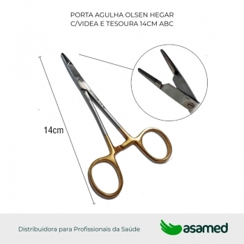 PORTA AGULHA OLSEN HEGAR C/VIDEA E TESOURA 14CM ABC