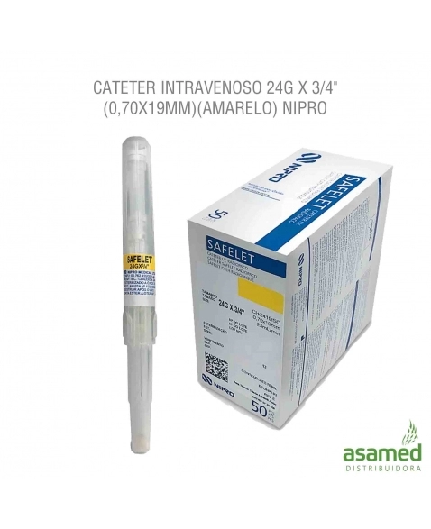 CATETER INTRAVENOSO 24G X 3/4" (0,70X19MM)(AMARELO) NIPRO