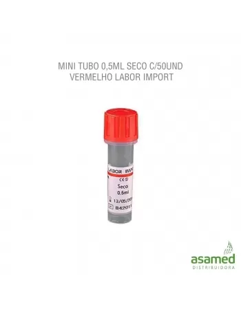 MINI TUBO 0,5ML SECO C/50UND VERMELHO LABOR IMPORT