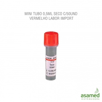 MINI TUBO 0,5ML SECO C/50UND VERMELHO LABOR IMPORT
